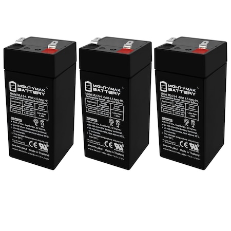 Mighty Max Battery 4 Volt 4.5 Ah SLA Replacement Battery compatible with Panasonic LCS38-3 Pack